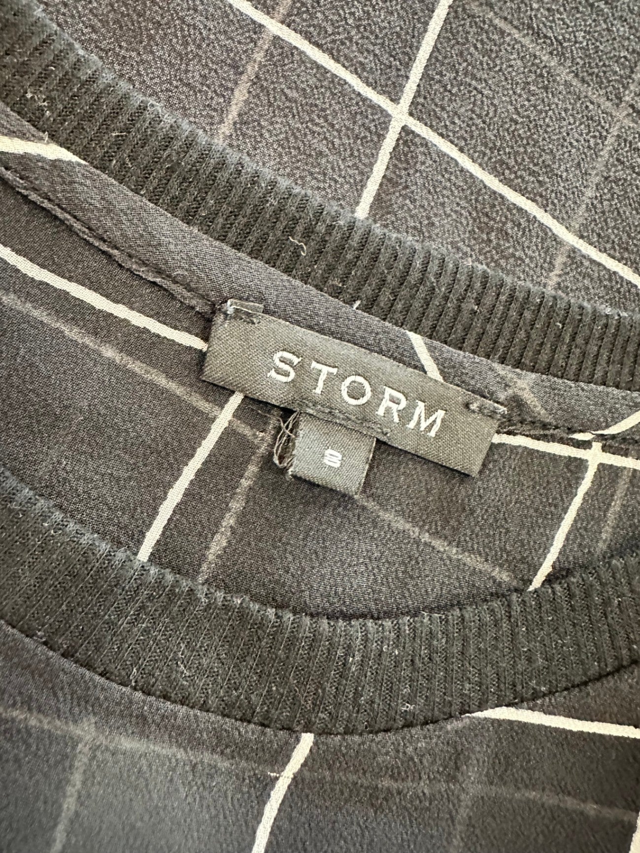 Storm - 100% Silk Blouse - Size 8 - Black