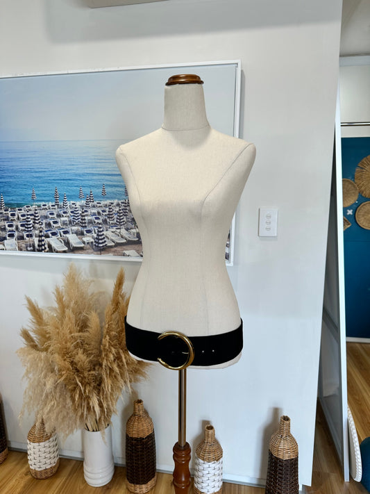 Belt - Size 12 - Black with Gold buckle