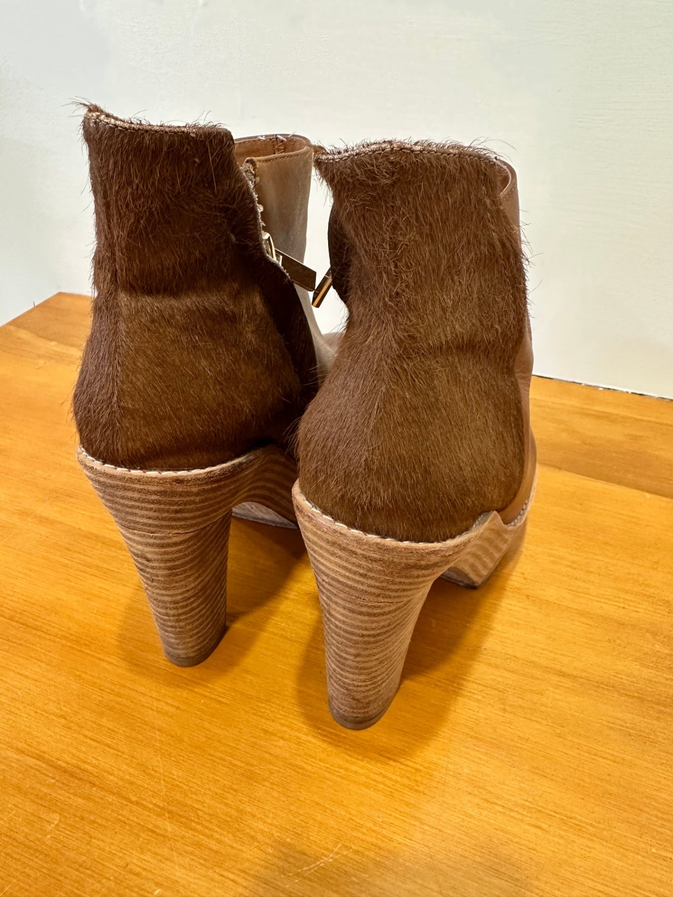 Beau Coops Platform Leather Boots - Size EU 39 - Brown