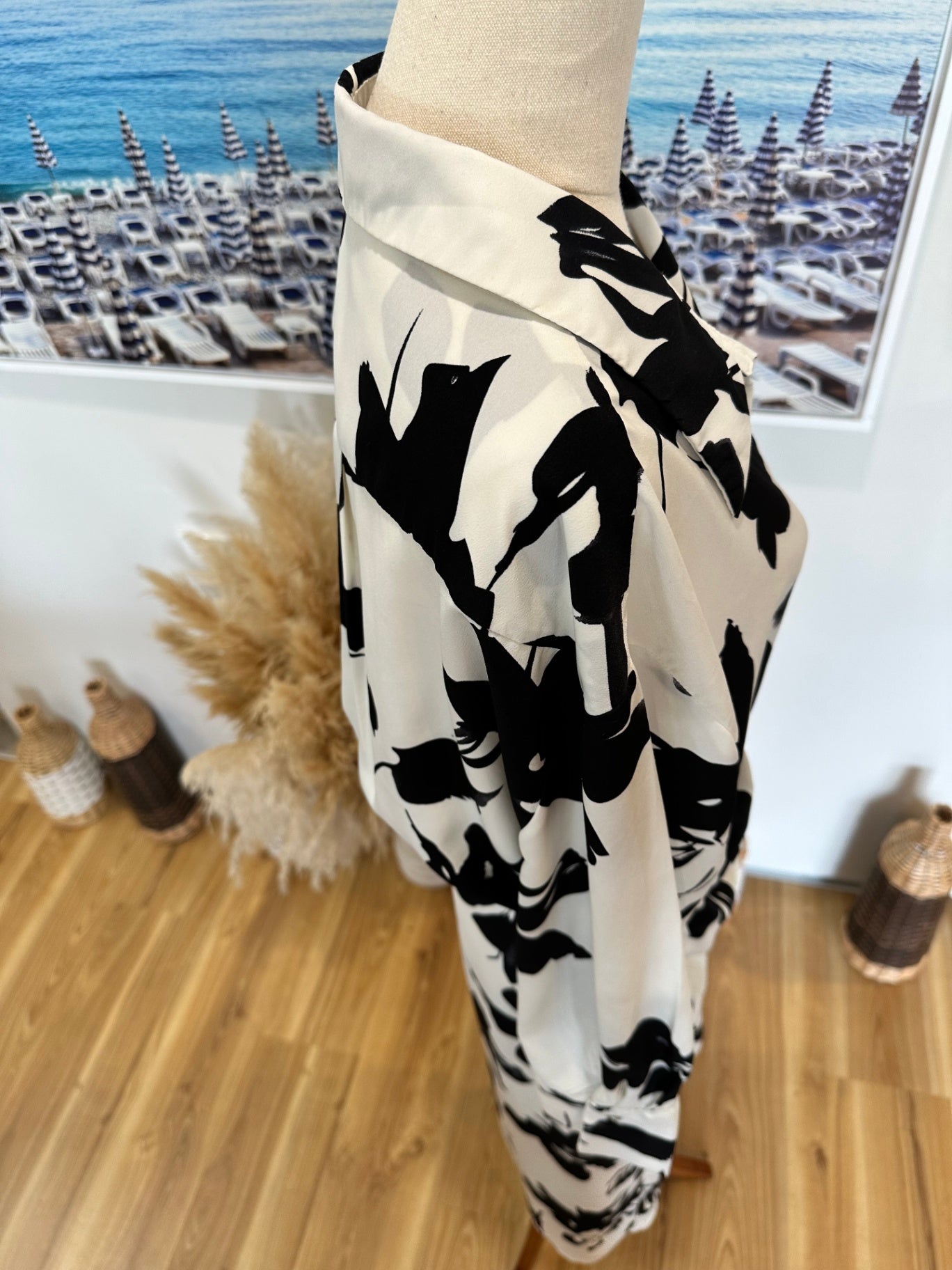 EuroEdit - Wrap Dress - Large - Black and Cream