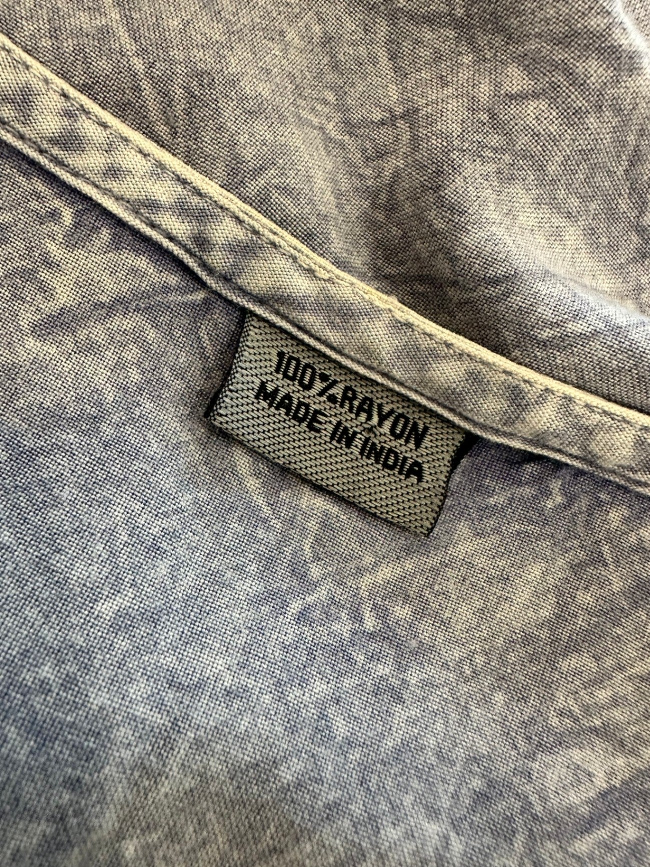 Bohemian Blouse - Medium / Large - Pale Blue w Embroidery