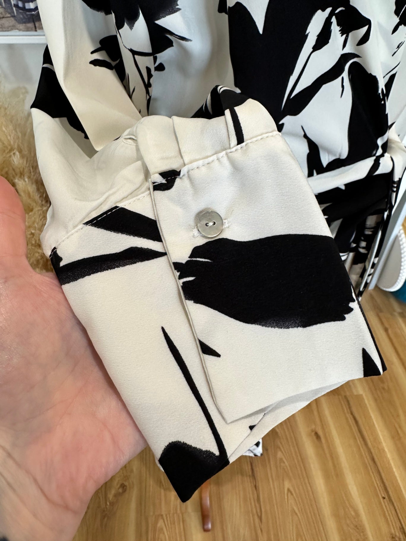 EuroEdit - Wrap Dress - Large - Black and Cream