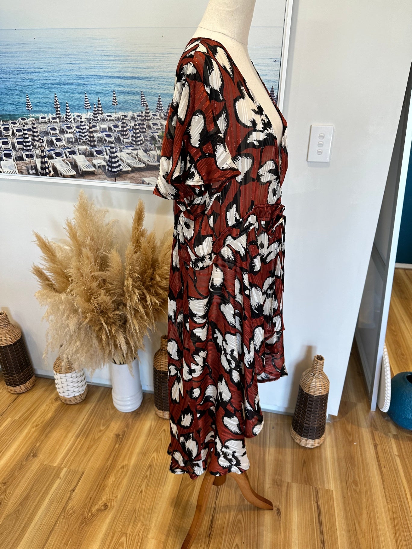 Coco + Belle - Duster Jacket - Extra Large - Brown / Black / Beige