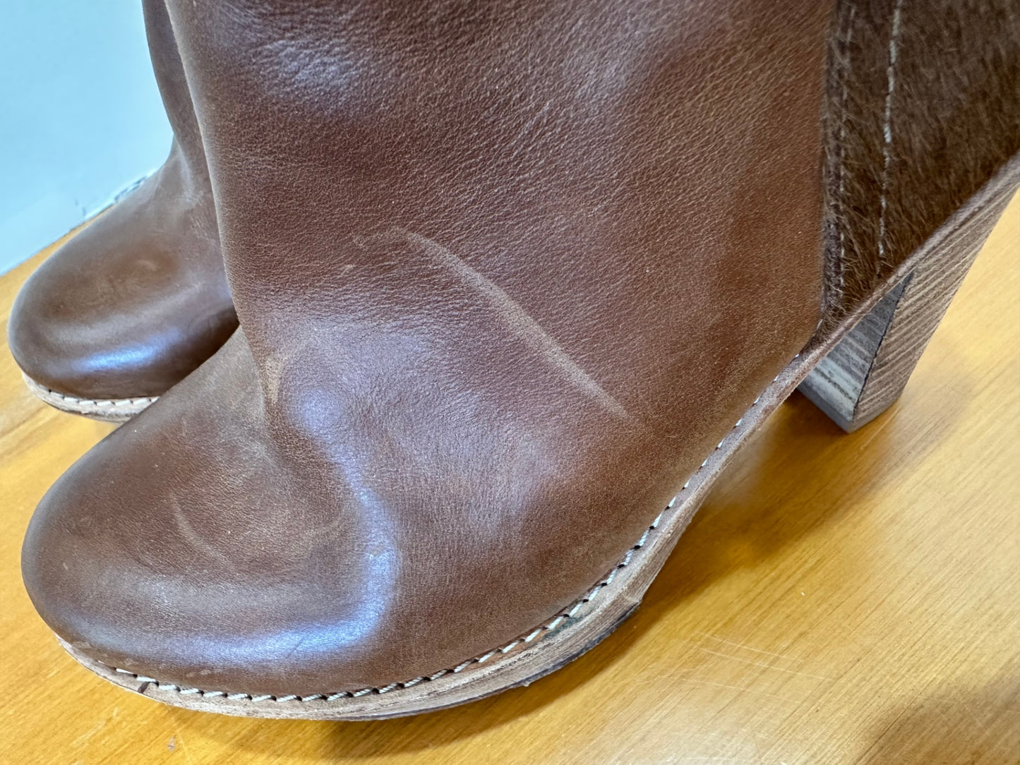 Beau Coops Platform Leather Boots - Size EU 39 - Brown