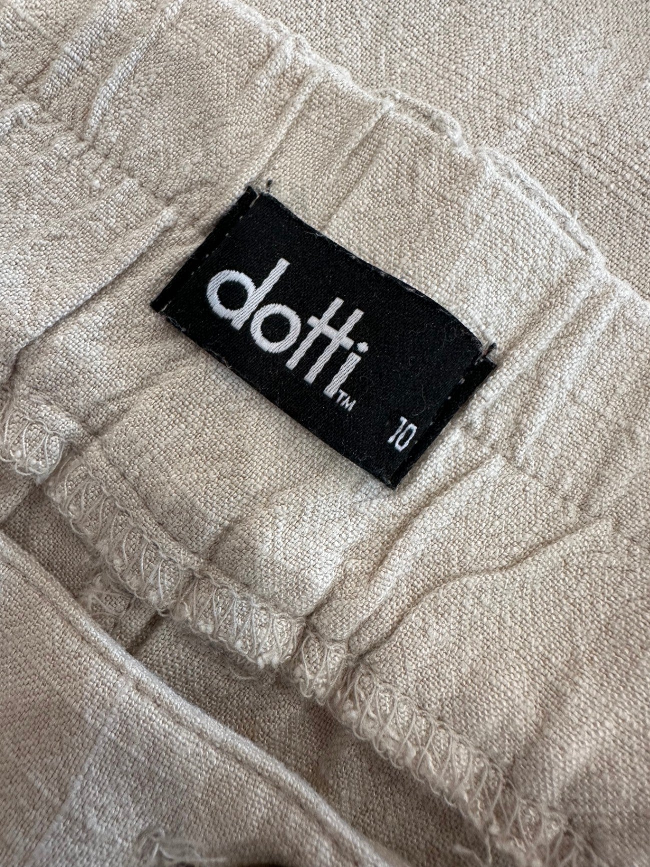 Dotti - Linen Blend Pants - Size 10 - Beige