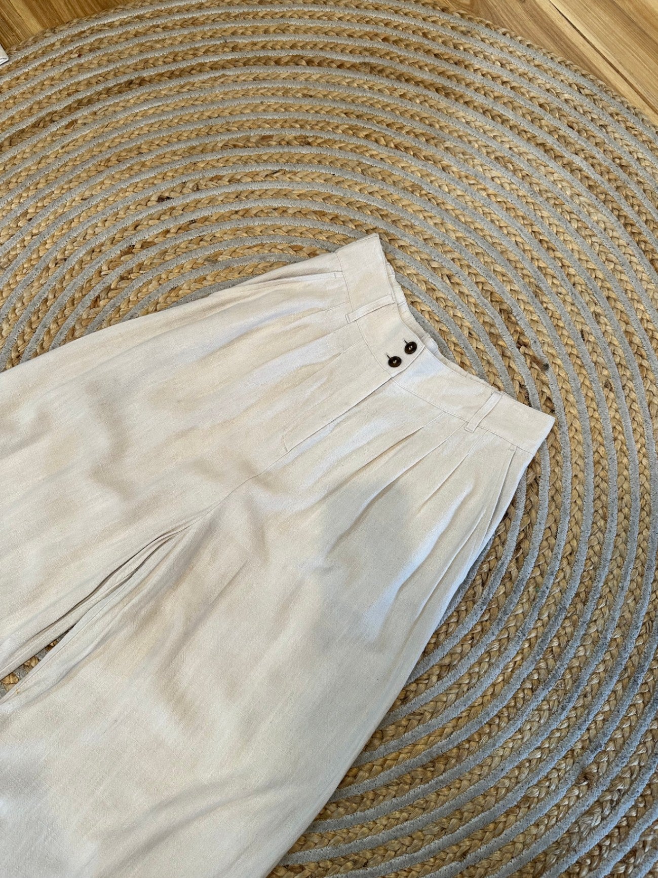 Dotti - Linen Blend Pants - Size 10 - Beige