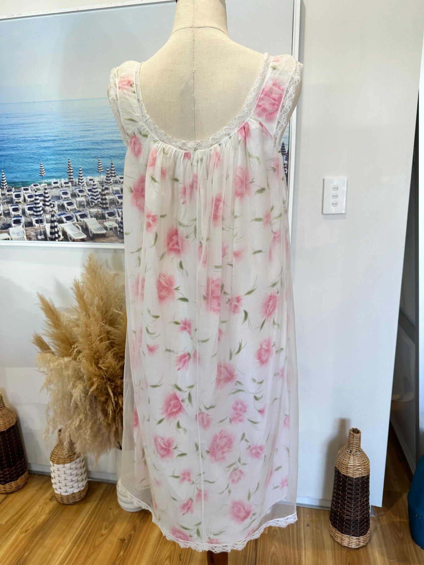 Vintage - St Mark's Dress - Medium - Pink + White