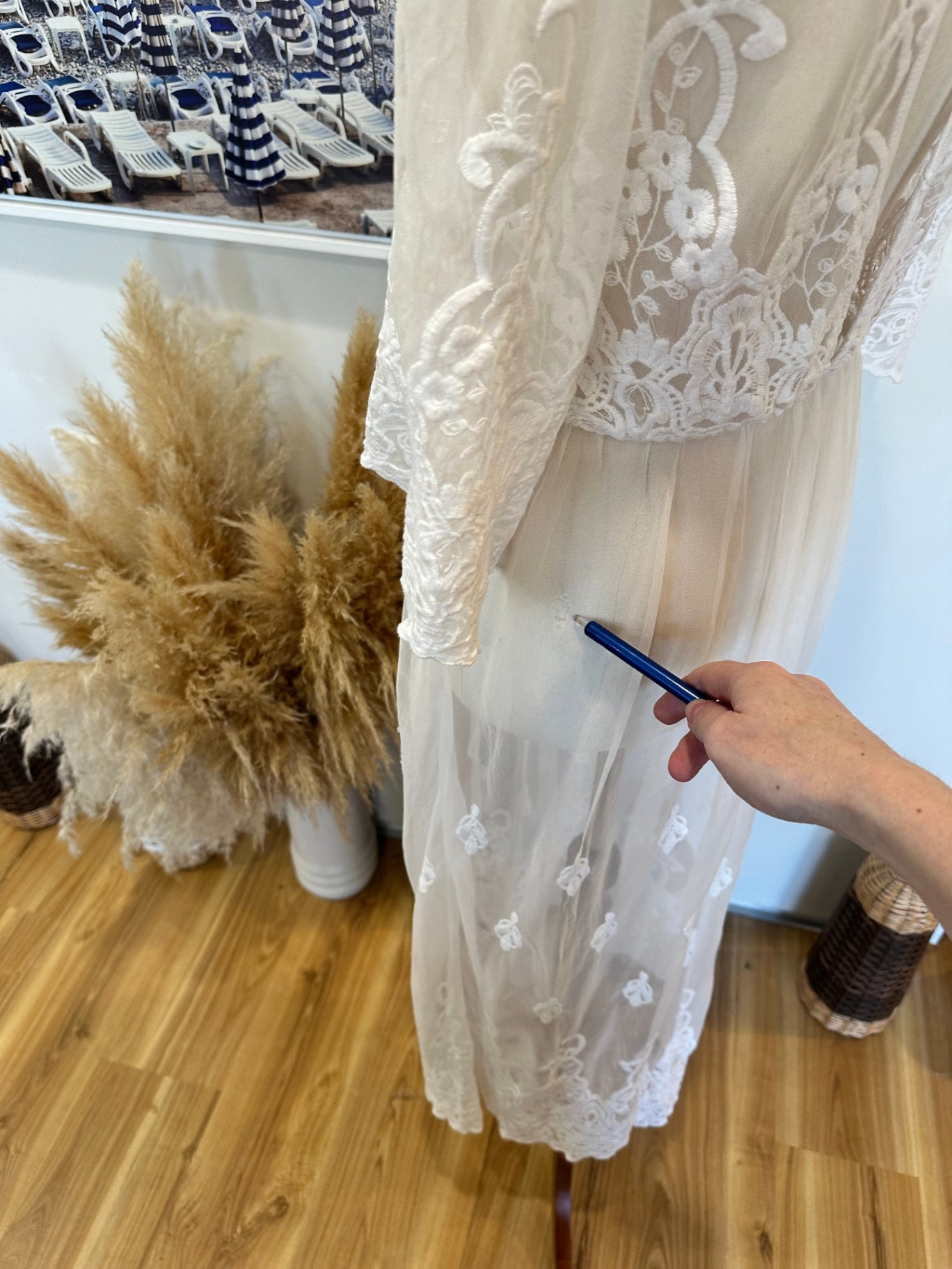 Bohemian Lace Dress - Size Medium - White