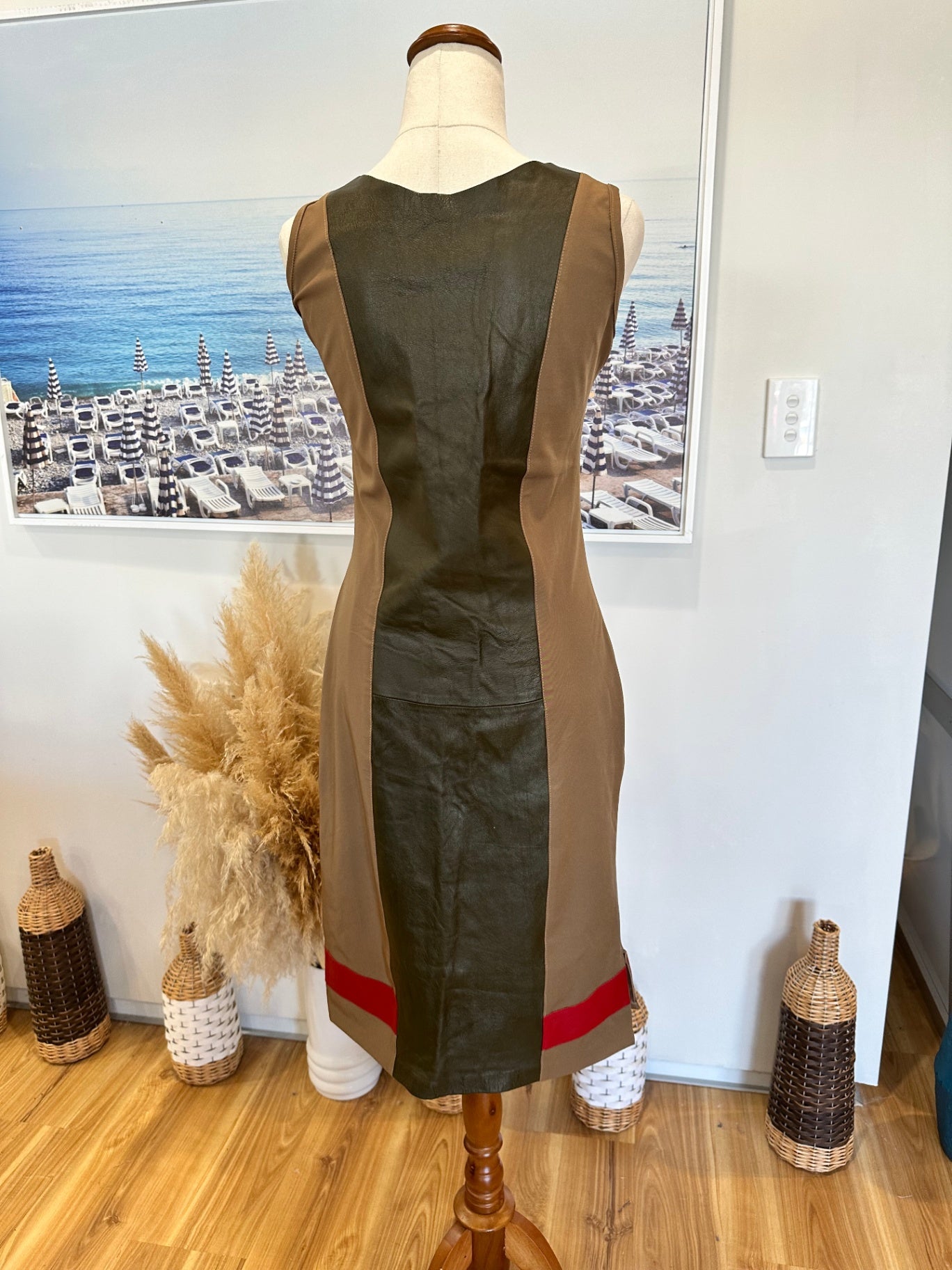 Chemical Tree - Genuine Leather Dress - Medium - Brown / Black / Red