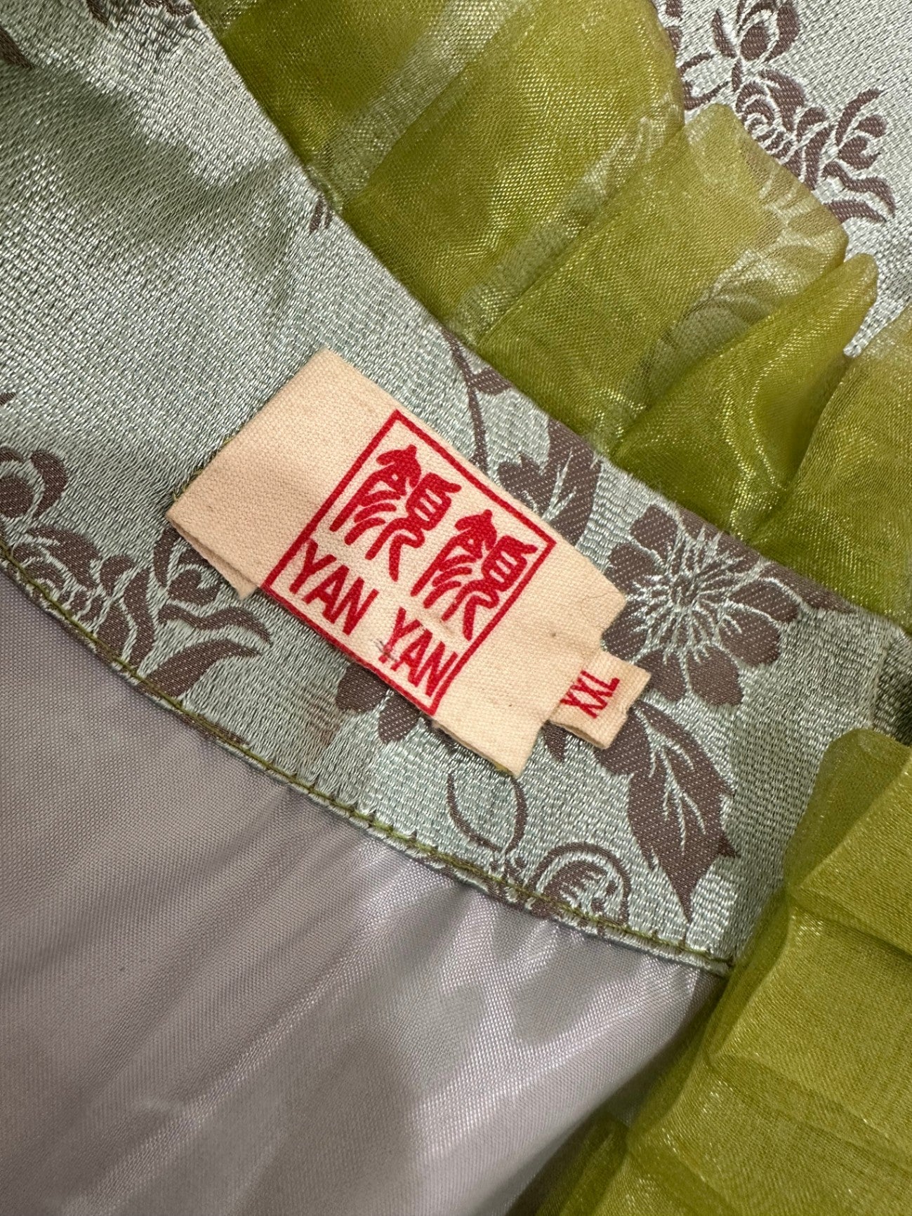 Asian Inspired Jacket - Large - Aqua w floral patterns