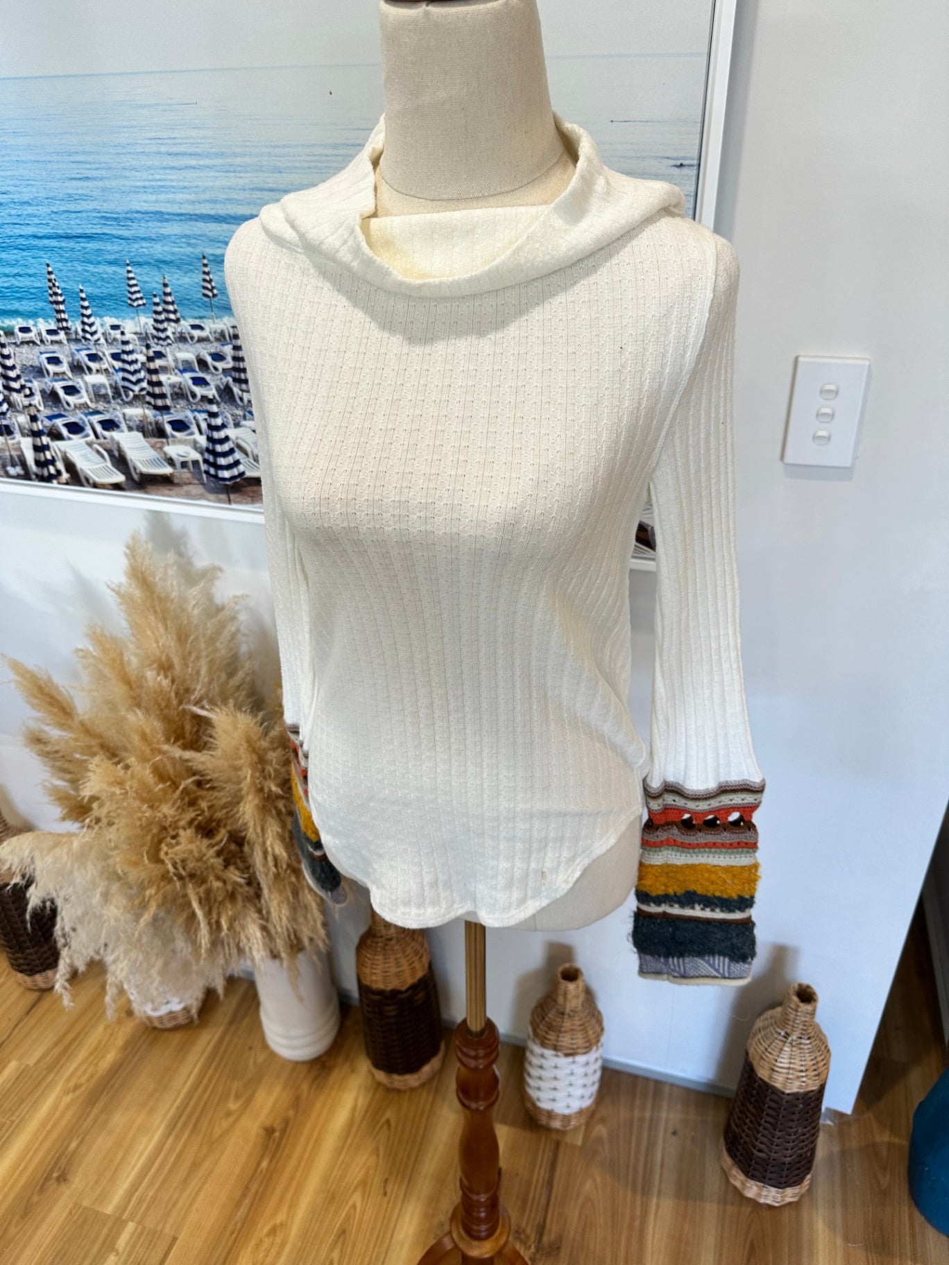 Free People - Bohemian Jumper - Small - Cream/Off-white