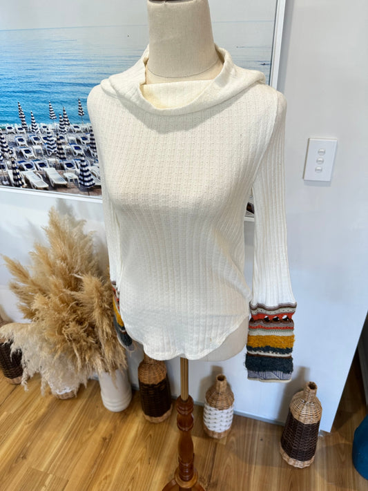 Free People - Bohemian Jumper - Small - Cream/Off-white
