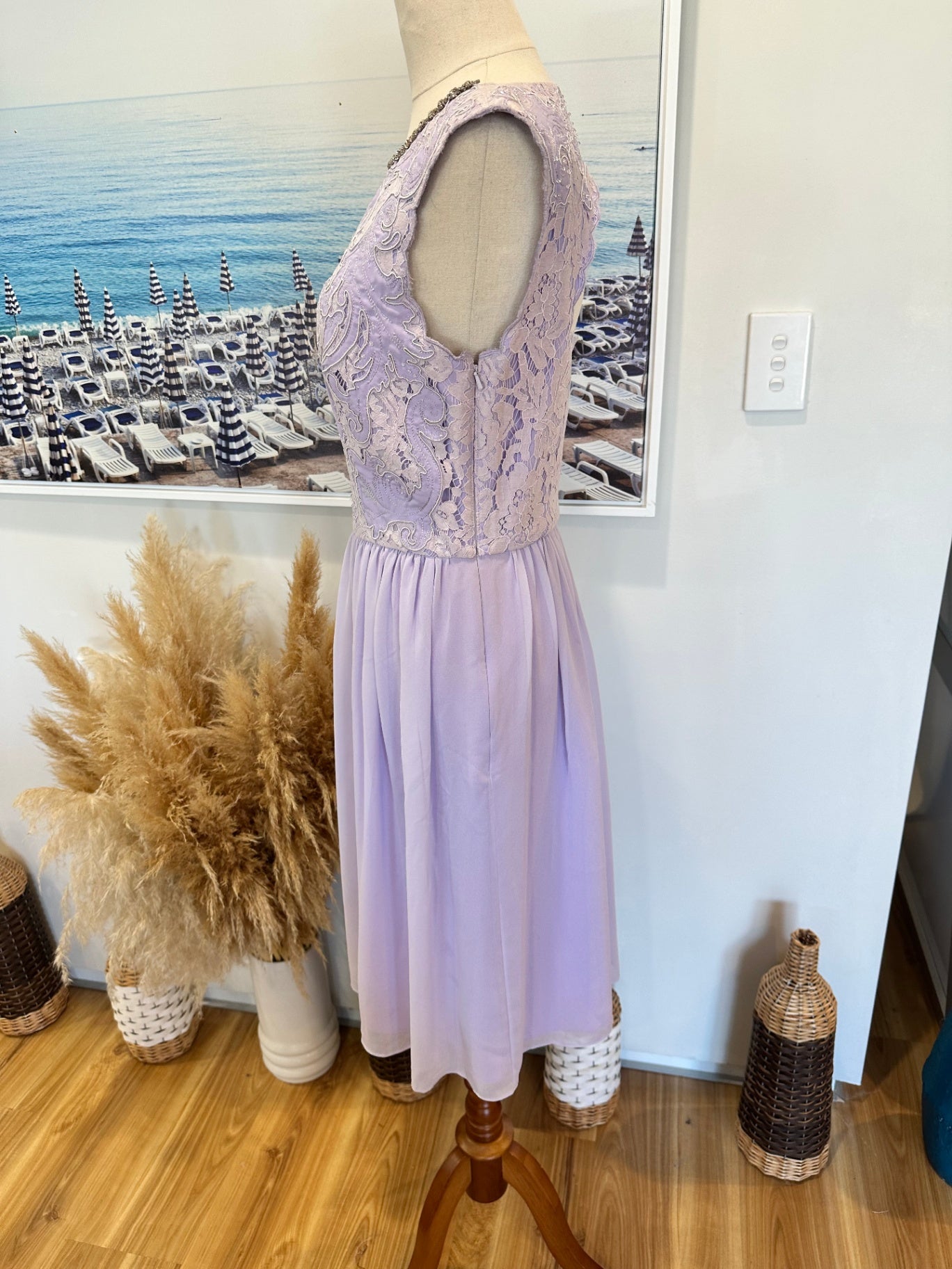 Ted Baker London - Dress w Embroidery and Diamantes - Size Small (US 2) - Purple