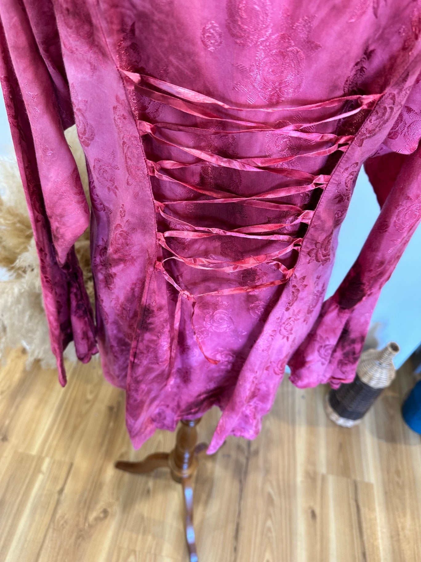 Pink with Tie-Dye Bohemian Blouse - Size Medium