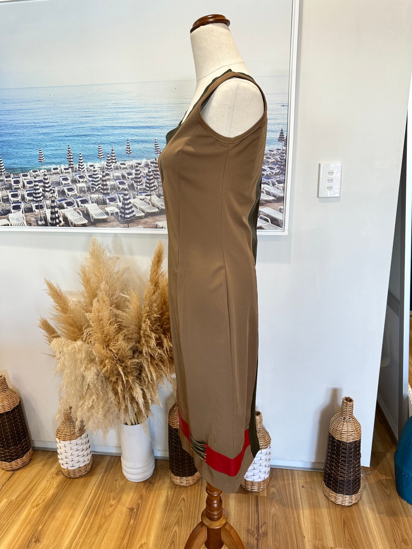 Chemical Tree - Genuine Leather Dress - Medium - Brown / Black / Red