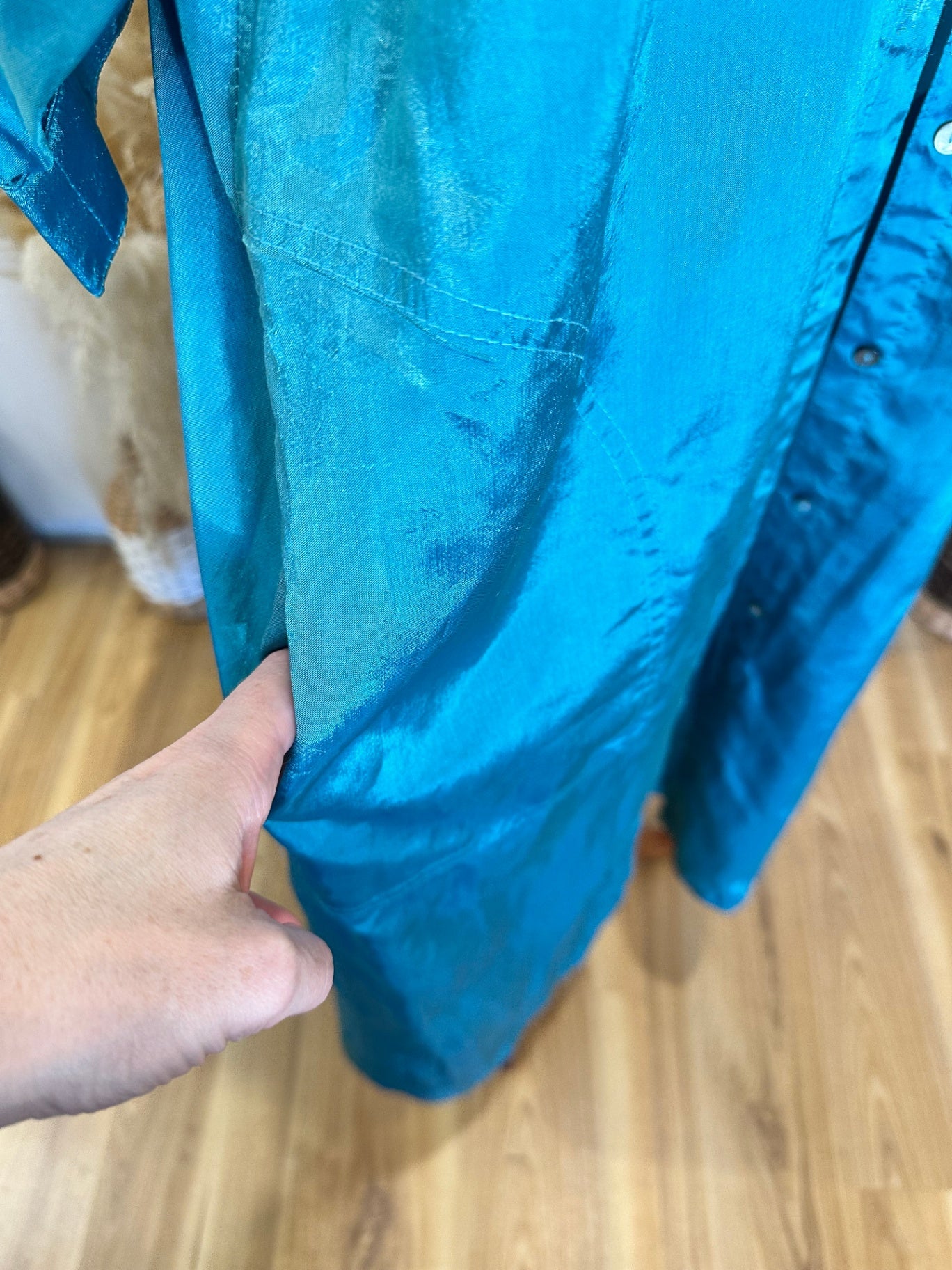 Suzanne Gregory - Duster Jacket - Size 14 - Turquoise