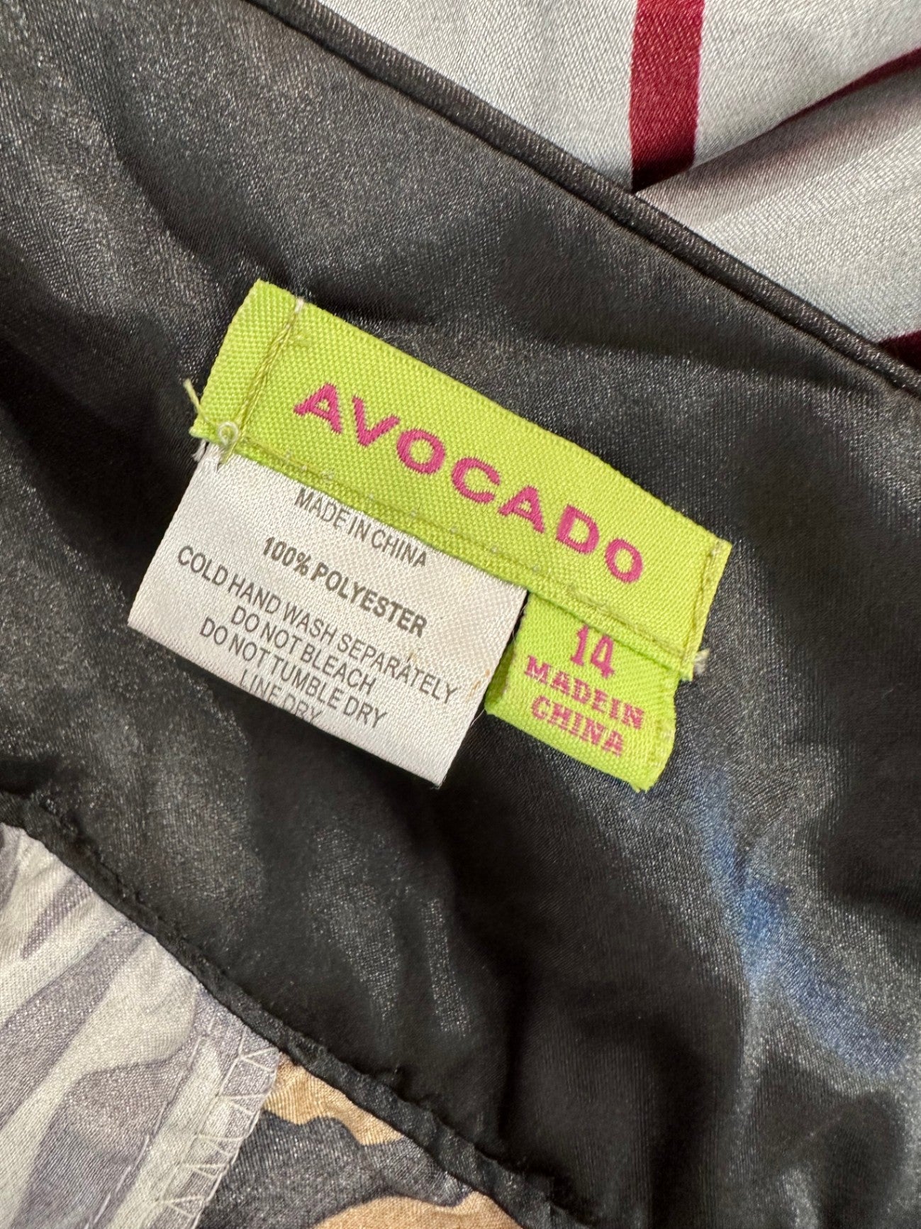 Avocado - Halterneck Dress - Size 14 - Grey, Pink, Black