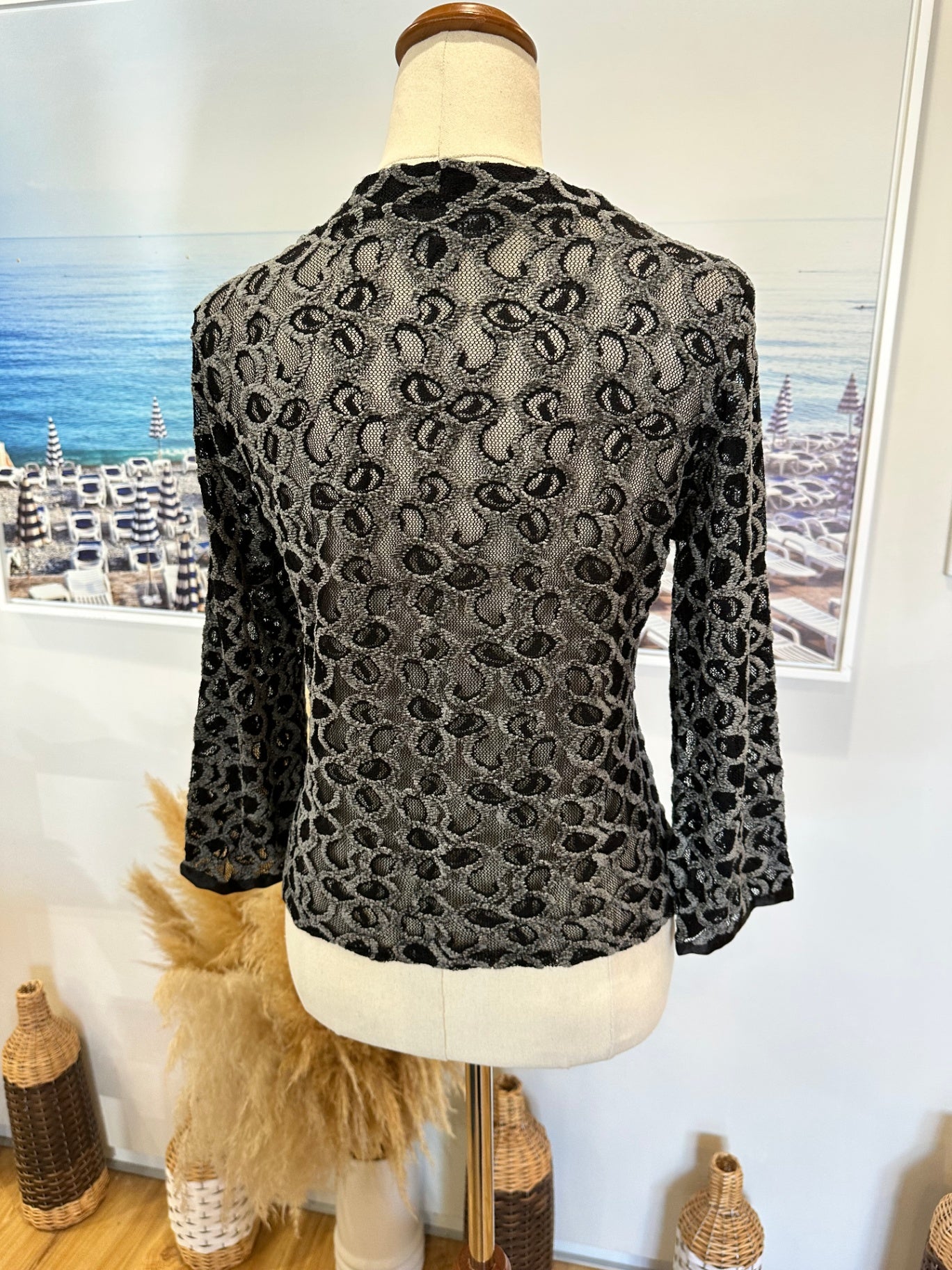 Pierre Cardin - Paris Blouse - Small / Medium - Black and grey