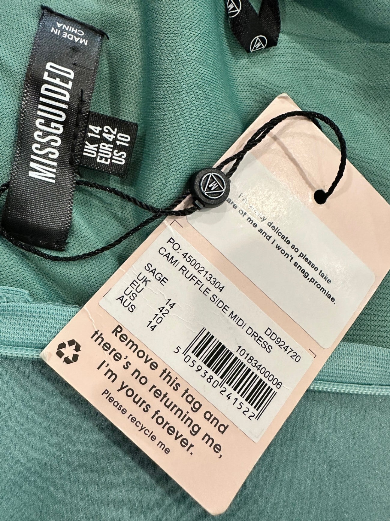 [NEW] Missguided Dress - Size 14 - Green - RRP $45.00