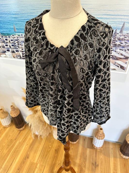 Pierre Cardin - Paris Blouse - Small / Medium - Black and grey