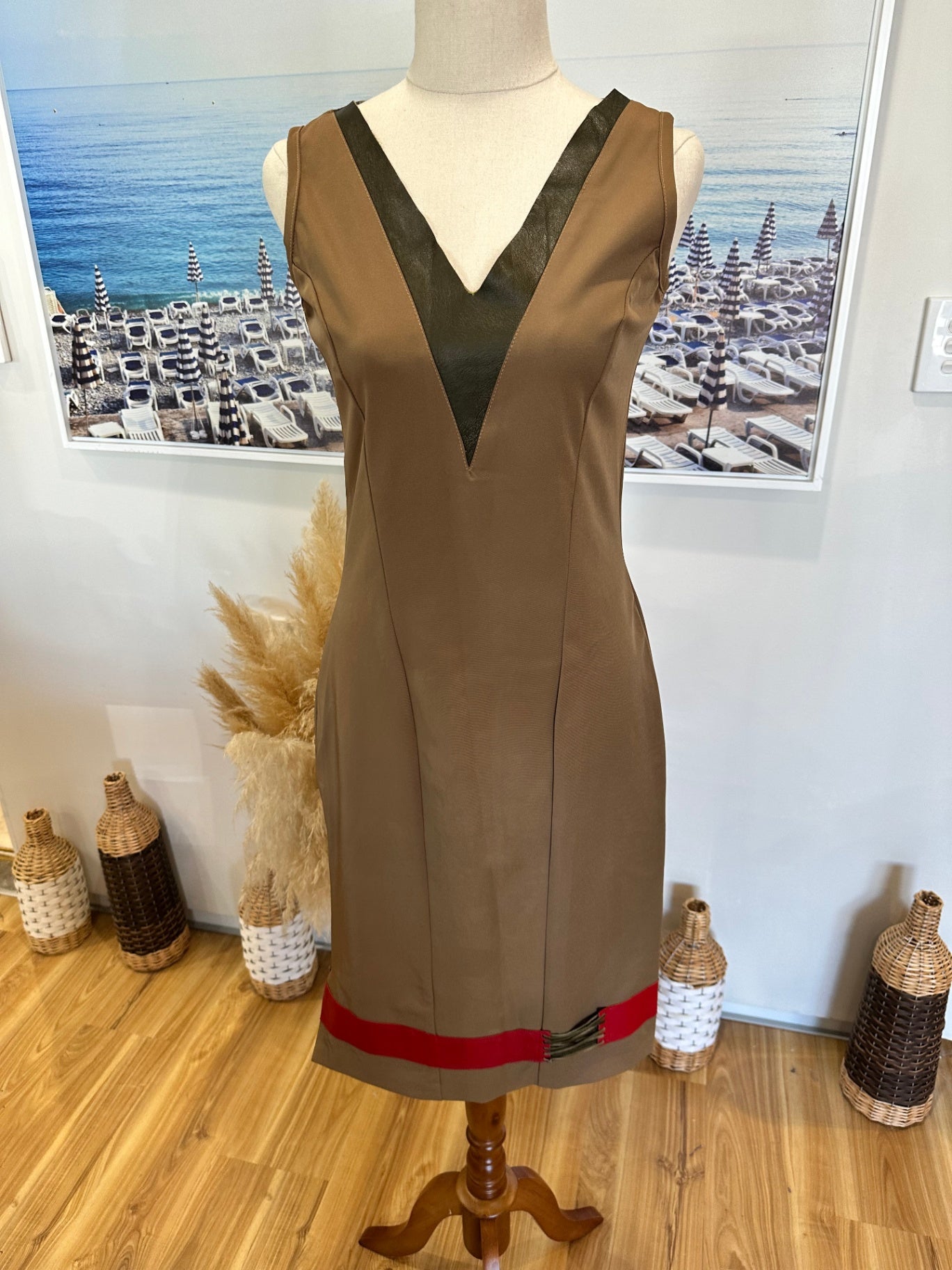 Chemical Tree - Genuine Leather Dress - Medium - Brown / Black / Red