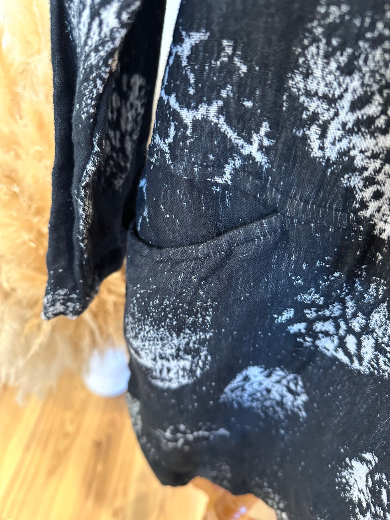 Q | Neel - Flax + Cotton Jacket - Size 14 - Black / Grey