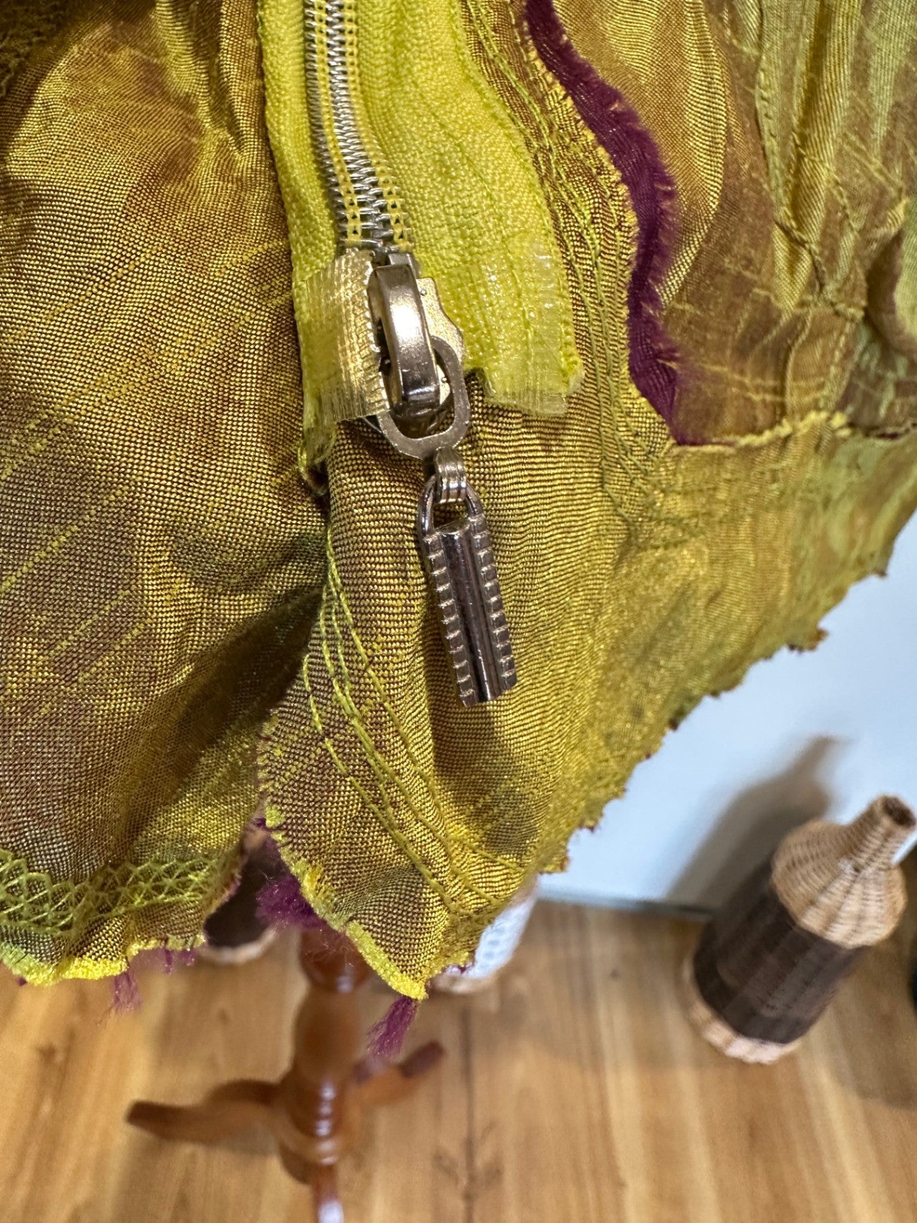 Leaf Jacket - Size 14 - Chartreuse w Purple Accents