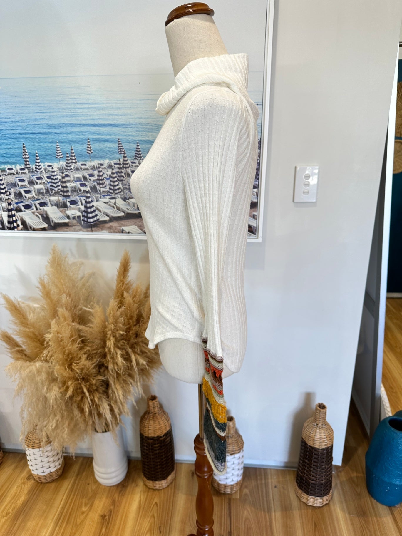 Free People - Bohemian Jumper - Small - Cream/Off-white