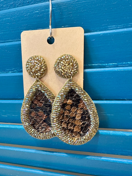 Bohemian Earrings - Gold and brown