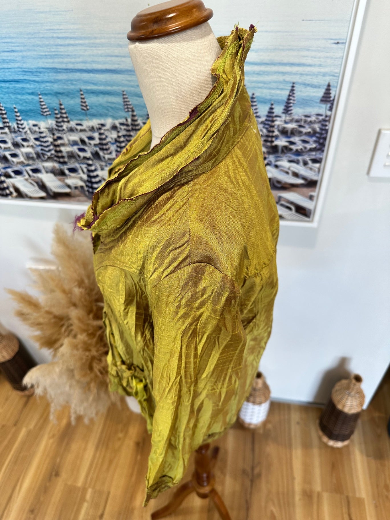 Leaf Jacket - Size 14 - Chartreuse w Purple Accents