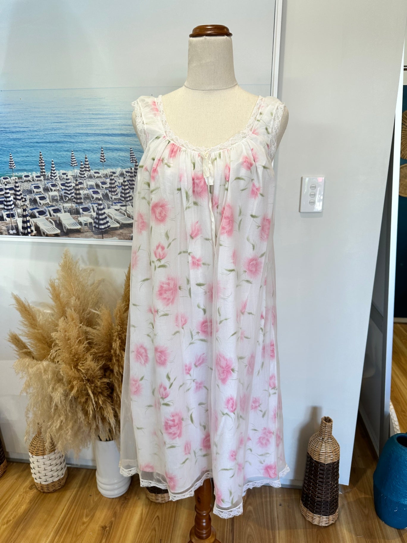 Vintage - St Mark's Dress - Medium - Pink + White