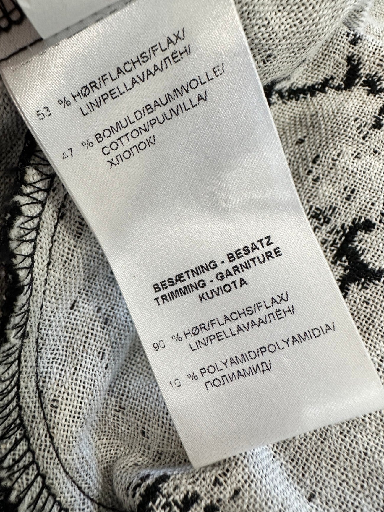 Q | Neel - Flax + Cotton Jacket - Size 14 - Black / Grey