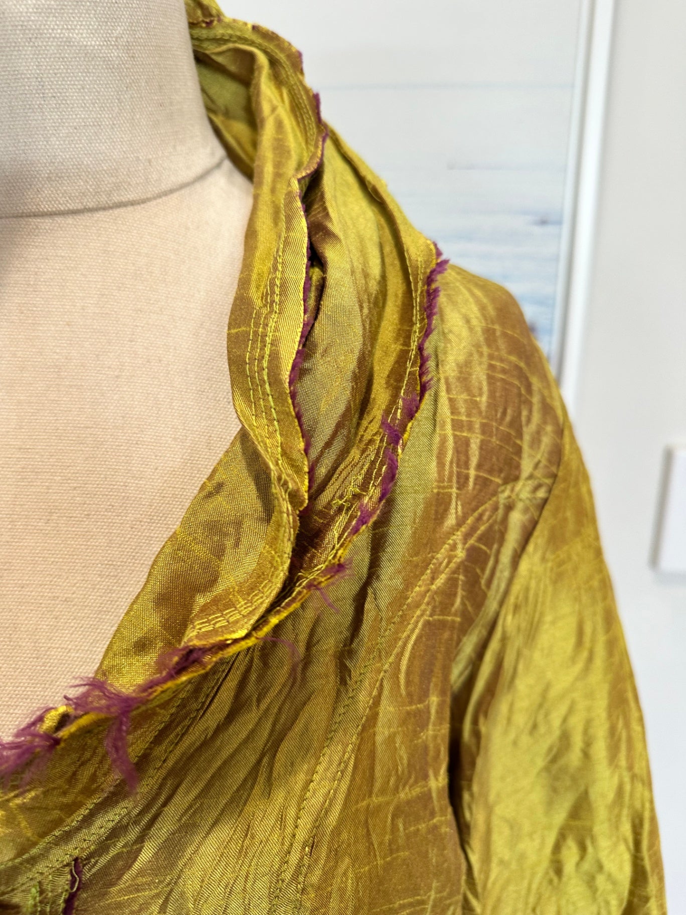 Leaf Jacket - Size 14 - Chartreuse w Purple Accents