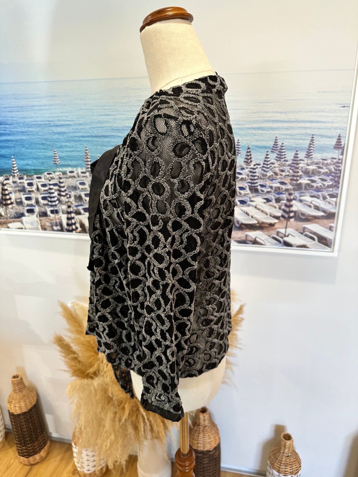 Pierre Cardin - Paris Blouse - Small / Medium - Black and grey