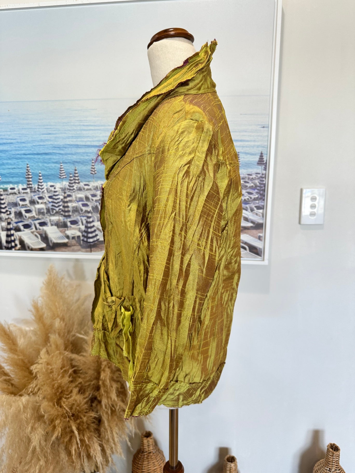 Leaf Jacket - Size 14 - Chartreuse w Purple Accents