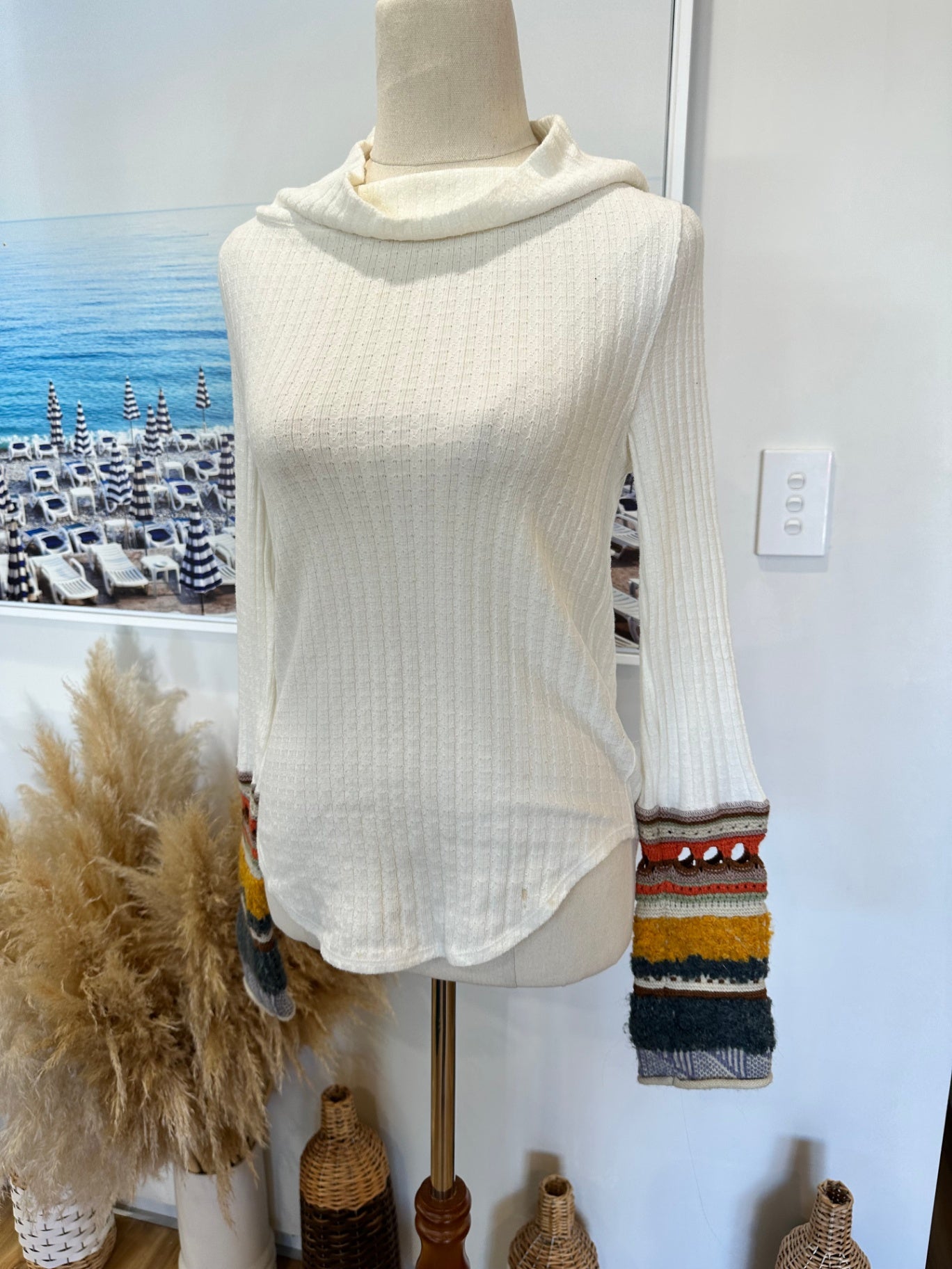 Free People - Bohemian Jumper - Small - Cream/Off-white