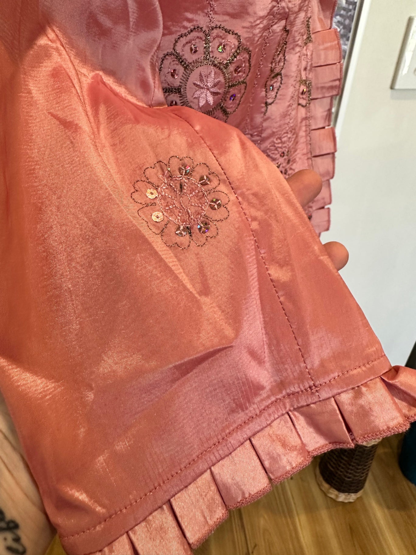 Merric - Cropped Satin Jacket - Size 14 - Blush Pink