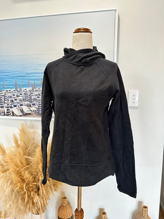[SALE] Black Hooded Jumper Women’s Pullover Hoodie with Moon Print Size Small