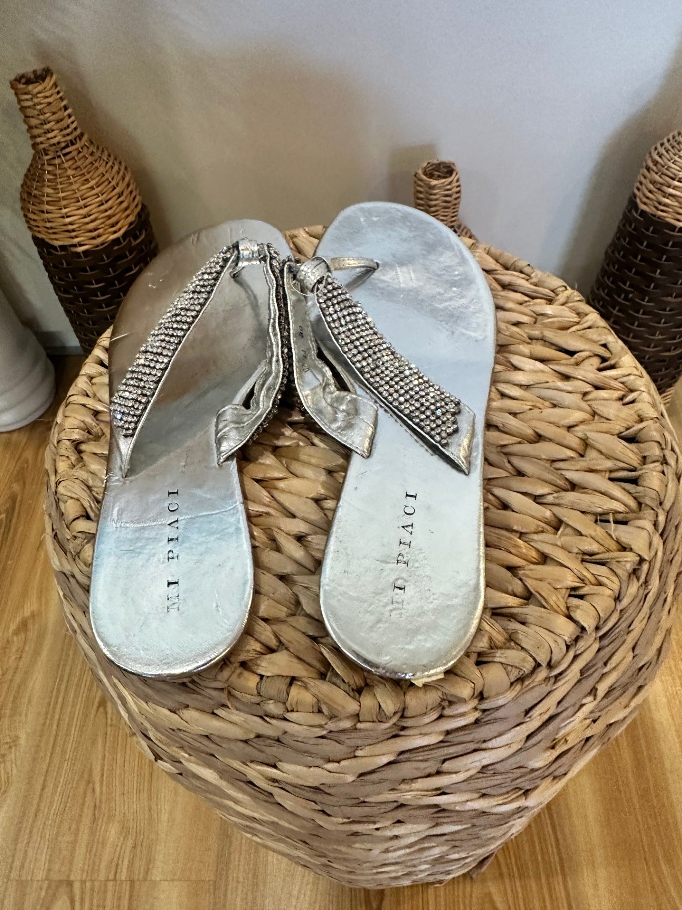 [SALE] Mi Piaci Silver Diamante Sandals Sparkle Designer Summer Shoes Size EU 39