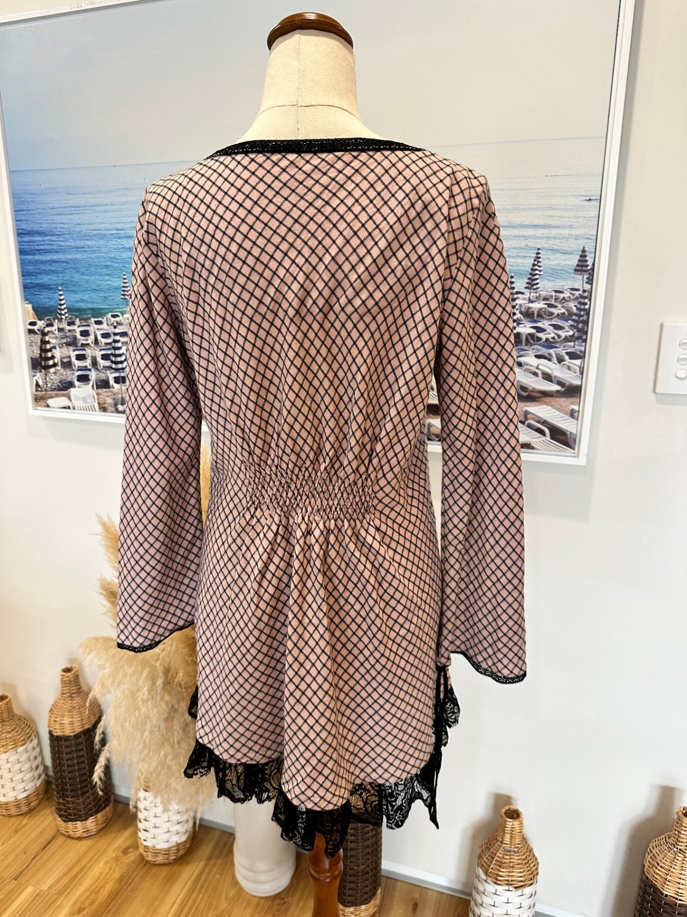 [SALE] Odd Molly Black Embroidered Cotton Mini Dress Size 8 100% Cotton