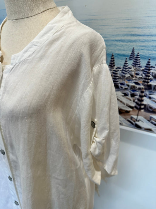 [SALE] Jane Daniels White Dress 100% Linen Lightweight Elegant Summer Wear Size 10