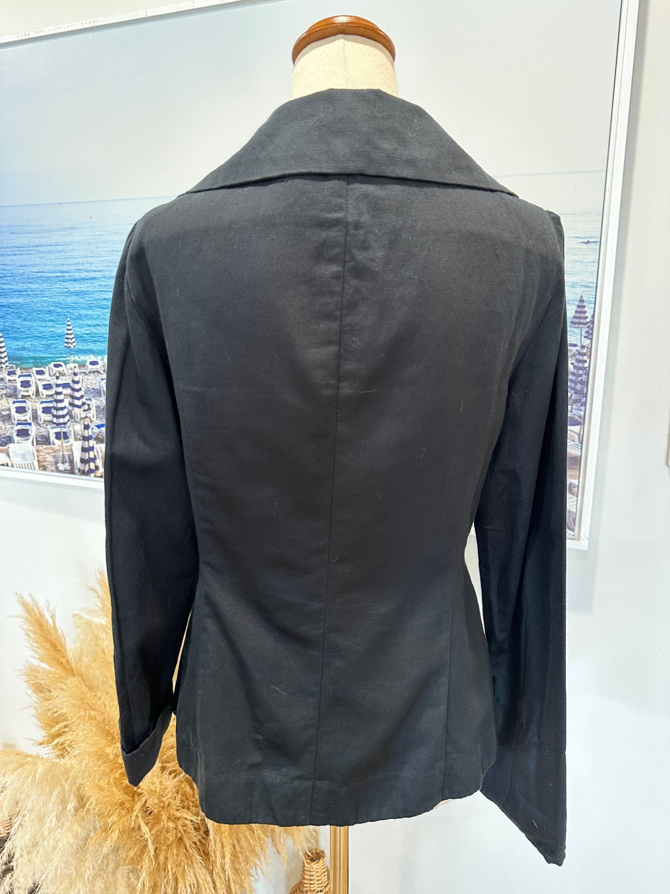 [SALE] Untouched World Small Black Blazer Lightweight Sustainable Designer Jacket