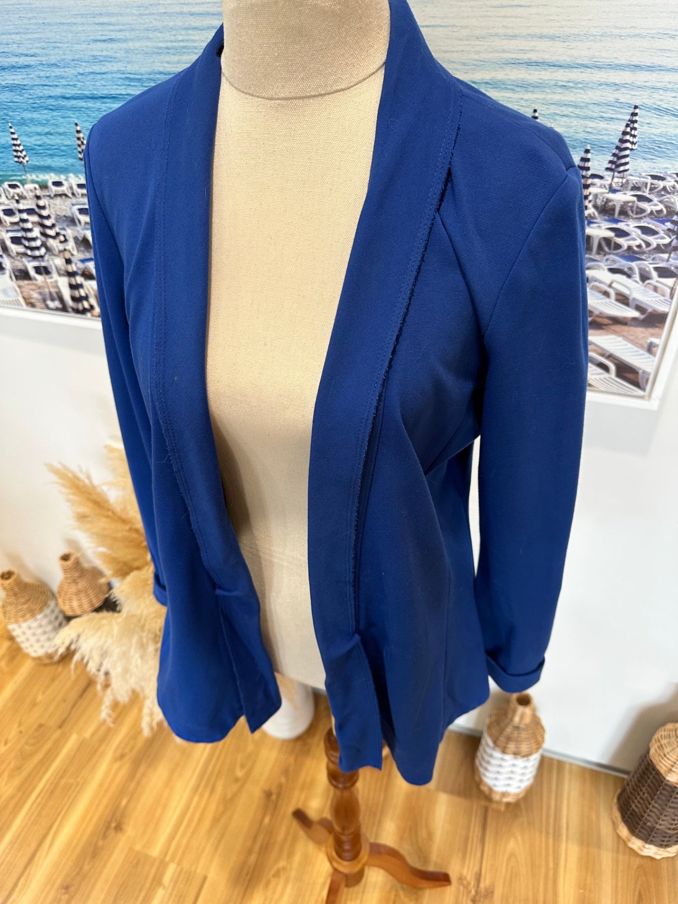 [SALE] Paula Ryan Medium Blue Casual Blazer Designer Lightweight Work Jacket