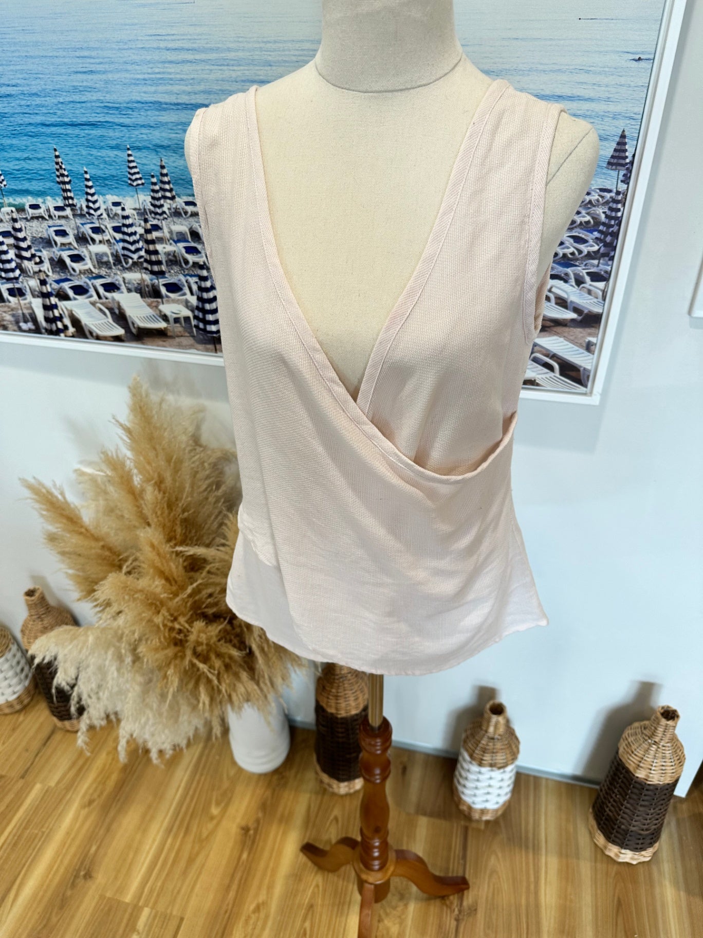 [SALE] Emporio Armani Pink Swimwear Top Medium Designer Beachwear Bikini