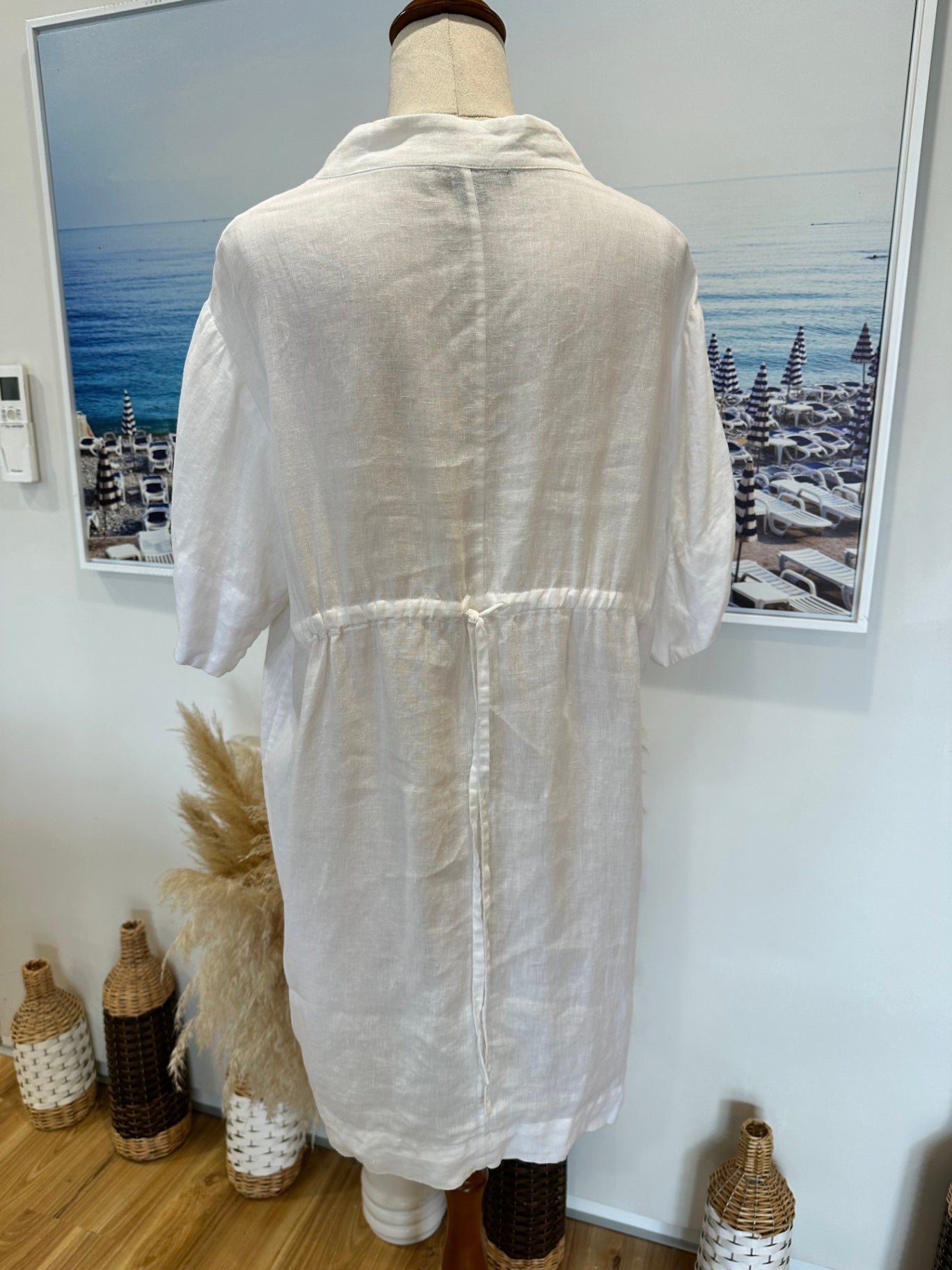 [SALE] Jane Daniels White Dress 100% Linen Lightweight Elegant Summer Wear Size 10