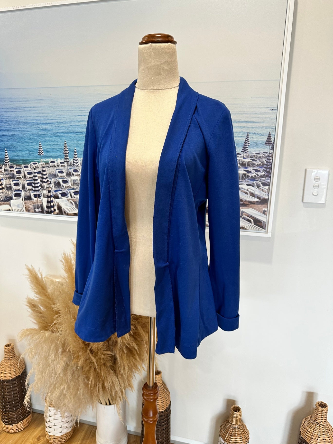 [SALE] Paula Ryan Medium Blue Casual Blazer Designer Lightweight Work Jacket