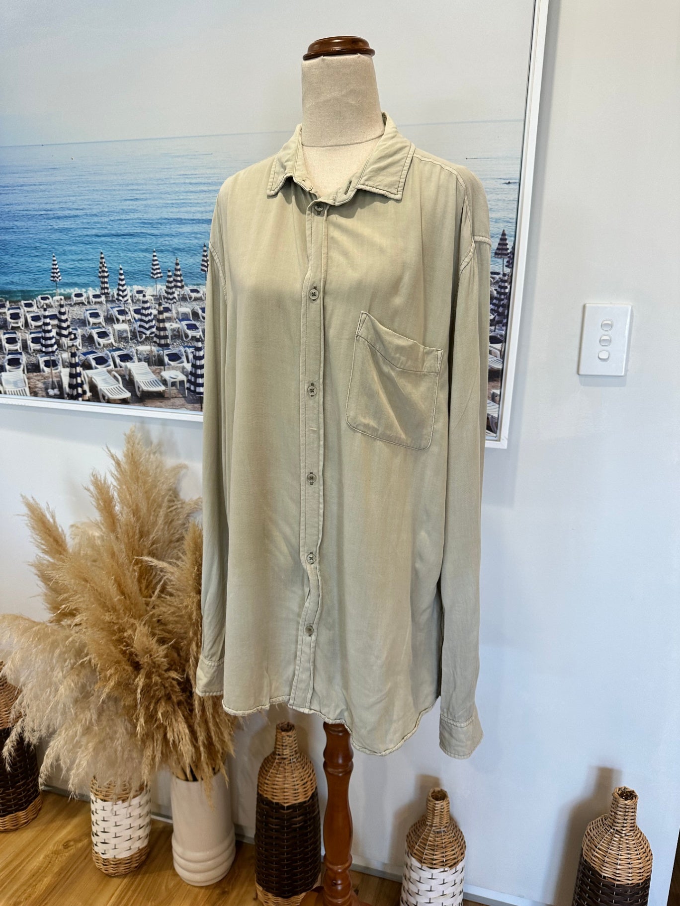 [SALE] Insight Shirt Light Sage Women Casual Wear Stylish Top Size XL