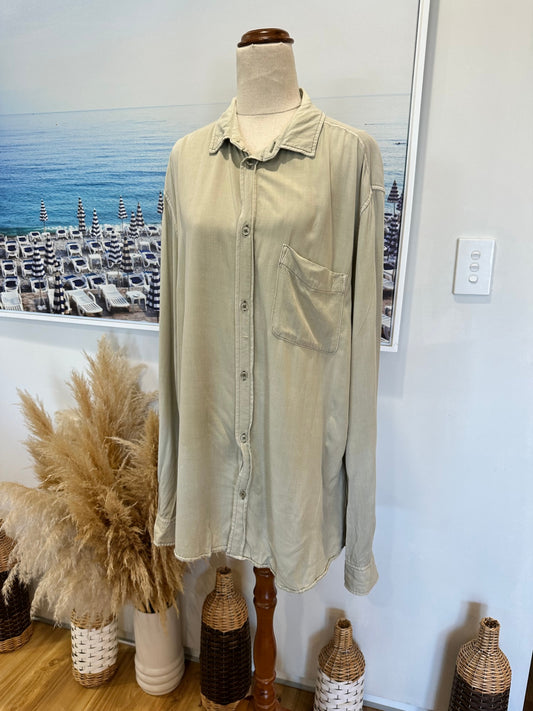 [SALE] Insight Shirt Light Sage Women Casual Wear Stylish Top Size XL