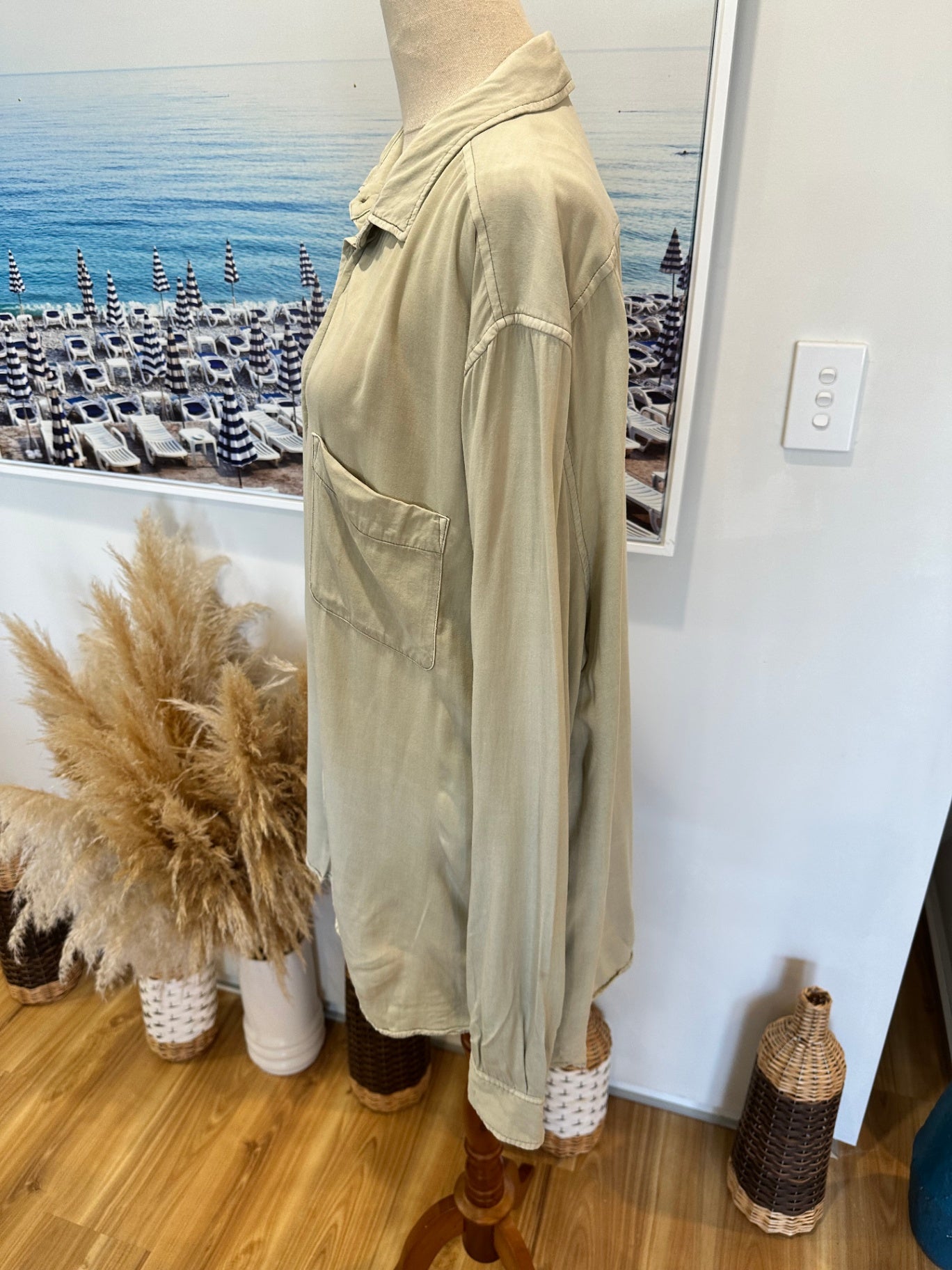 [SALE] Insight Shirt Light Sage Women Casual Wear Stylish Top Size XL