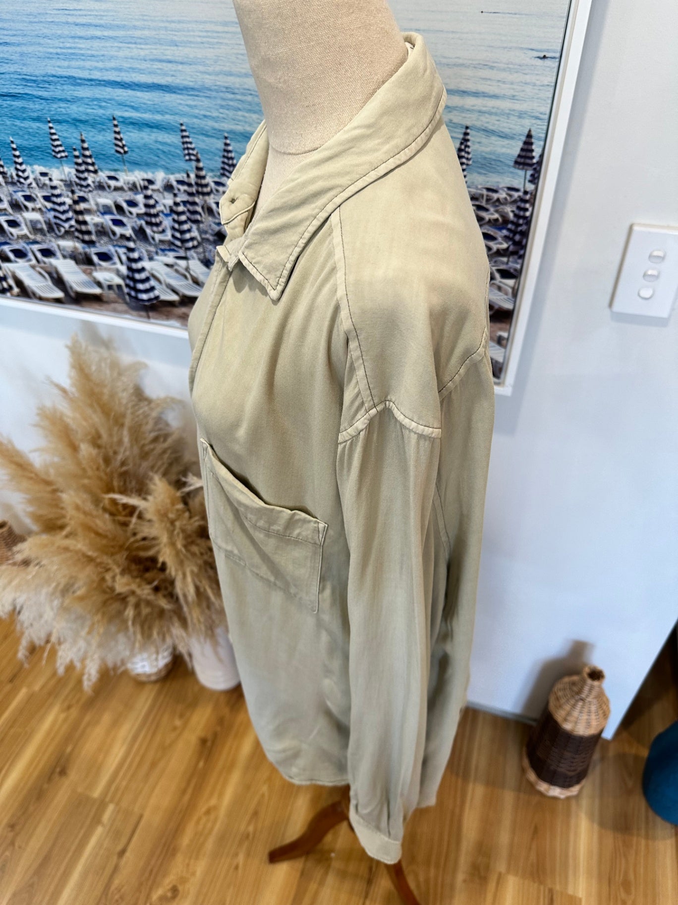 [SALE] Insight Shirt Light Sage Women Casual Wear Stylish Top Size XL